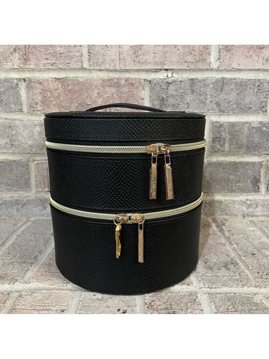 Handbags - Chic Black Travel Organizer with Gold Accents